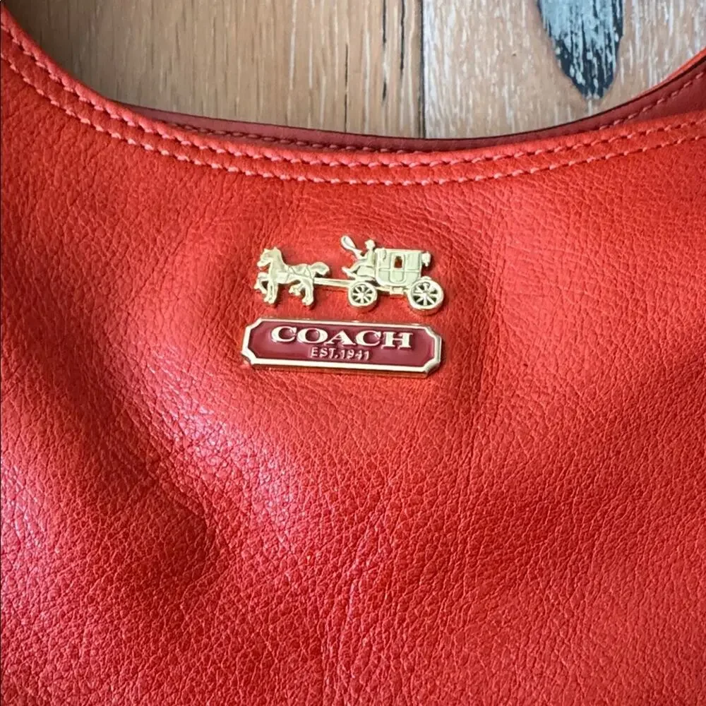 Vintage Y2K Coach Madison Maggie Cinnamon Red Leather Shoulder Bag
